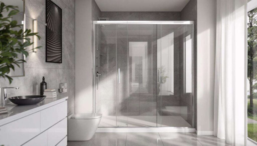 Docce moderne con vetri ampi e profili sottili: soluzioni di design eleganti e funzionali per il bagno